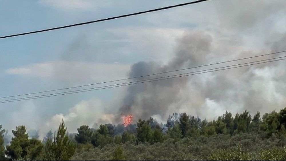 Φωτιά στη Μάνδρα- Επιχειρούν επίγειες και εναέριες δυνάμεις