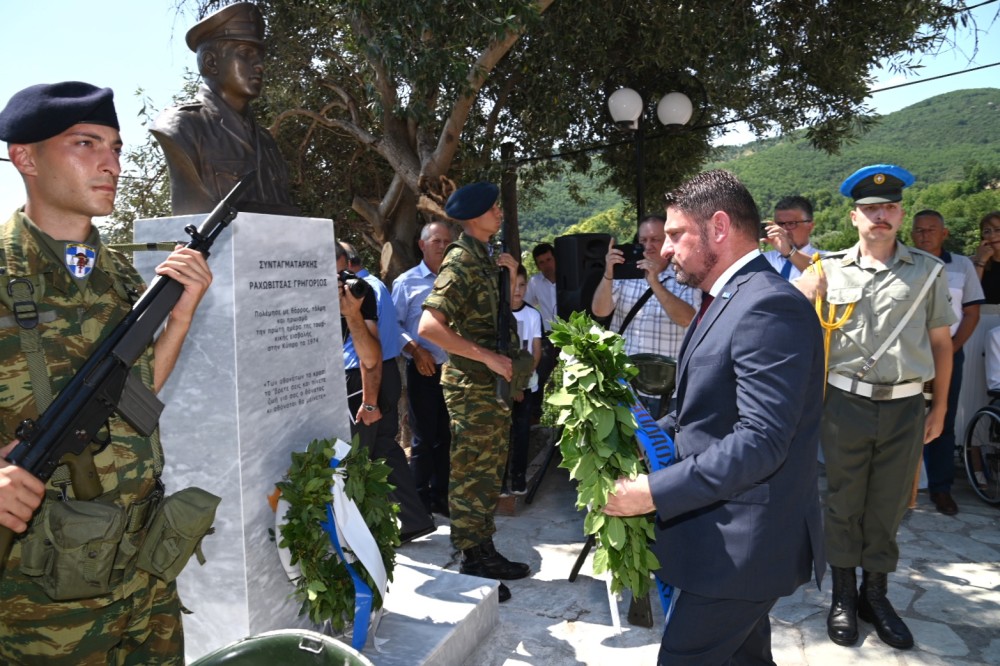 Στα αποκαλυπτήρια της προτομής του Ήρωα Ραχωβίτσα ο Χαρδαλιάς