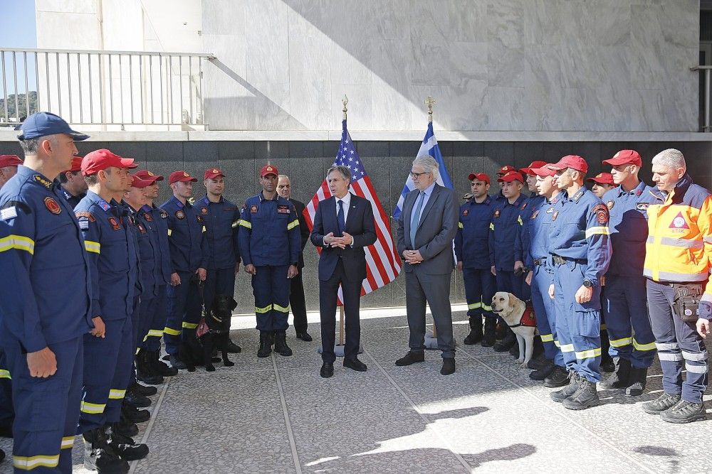 Το &#8220;ευχαριστώ&#8221; Μπλίνκεν στα μέλη της ΕΜΑΚ και του ΕΚΑΒ για την βοήθεια στην Τουρκία