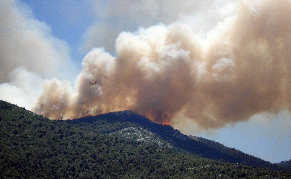 Πυρκαγιά στο Μαρτίνο: Σε επιφυλακή οι πυροσβεστικές δυνάμεις &#8211; Άνοιξε η εθνική οδός